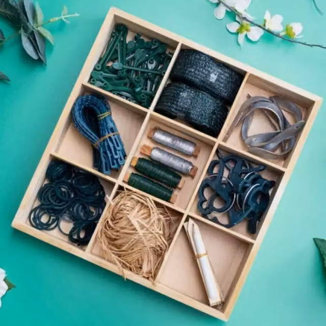 Garden Mile Gardeners Accessory Box, 165pc, Brown and Multicolour Wood
