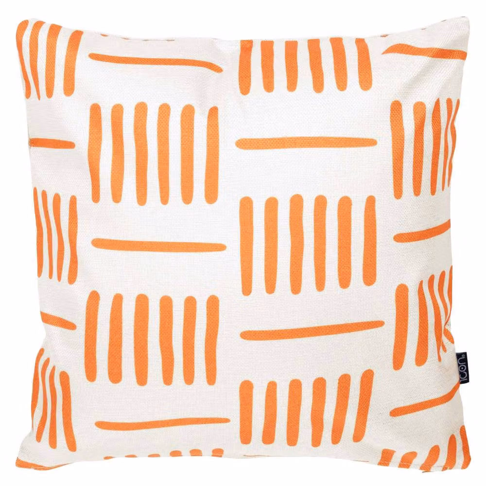 icon Kyoto Fabric Striped Cushion in Off-White and Orange, W/D/H: 43 x 43 x 43 cm – 2