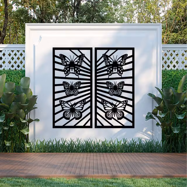 Laser Hut Modern Butterfly Metal Wall Art in Black, White and Anthracite