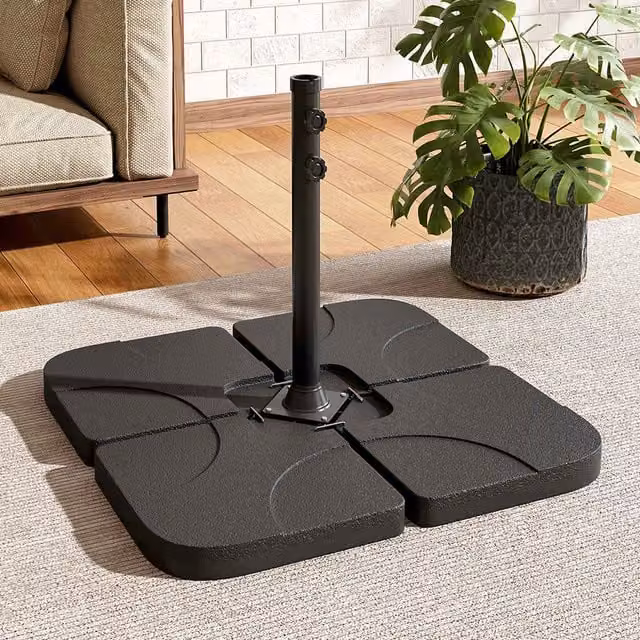 Livingandhome Black Plastic Freestanding Parasol Base