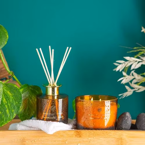 Nicola Spring Sandalwood & Jasmine Scented Reed Diffuser Set, Pack of 3, 200ml, Orange – 4