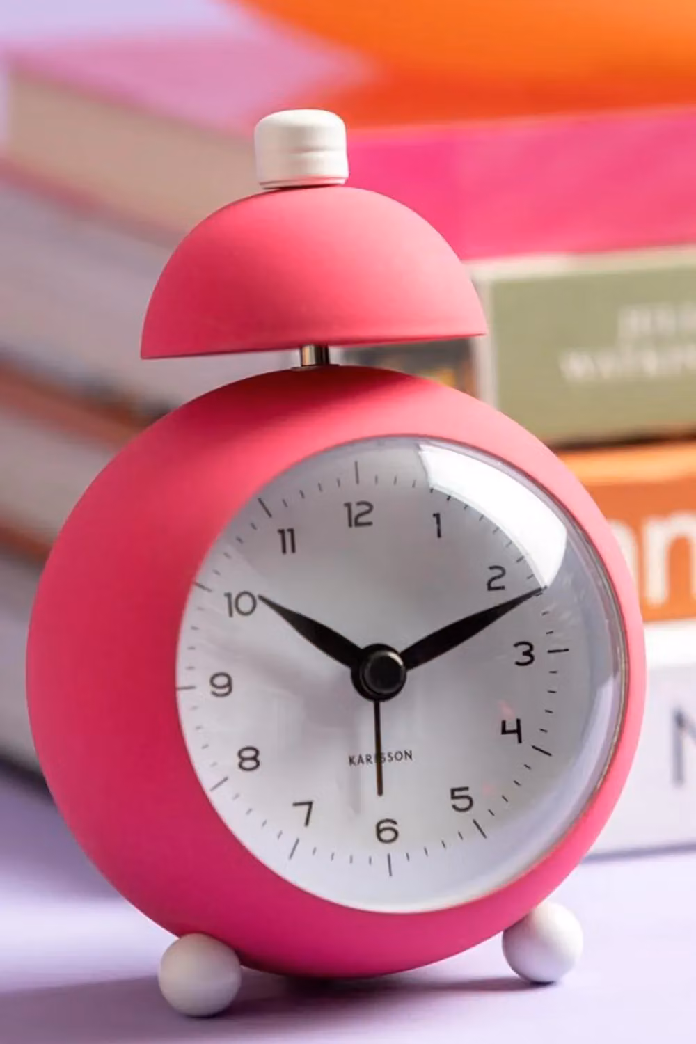 Present Time Karlsson Chaplin Retro Analog Bell Alarm Clock in Pink – 2