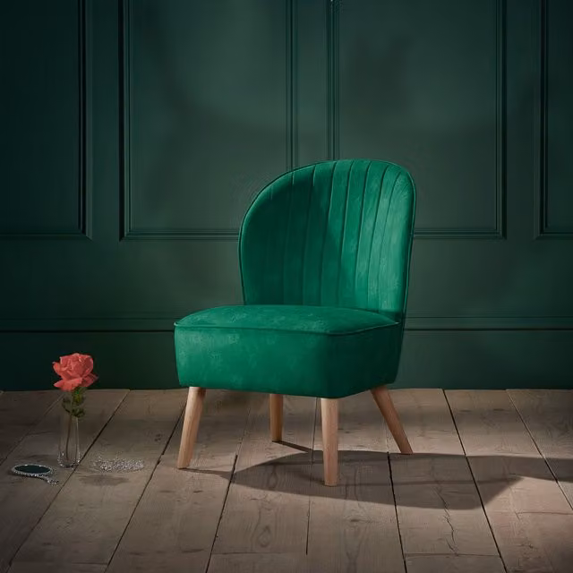 Disney Sleeping Beauty Green Velvet Tub Accent Chair