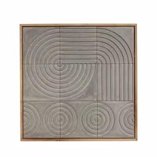 Dôme Deco Circular Abstract Geometric Hanging Artwork in Multicolour and Grey