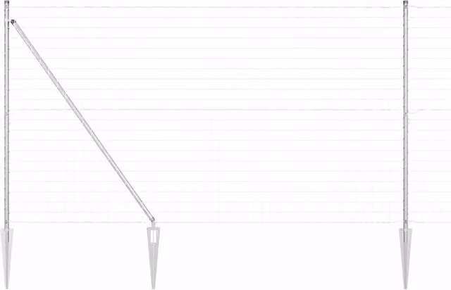 Berkfield Home Euro Fence with 7 Spike Posts, Galvanised Steel, Silver, W: 10 m, H: 1.5 m