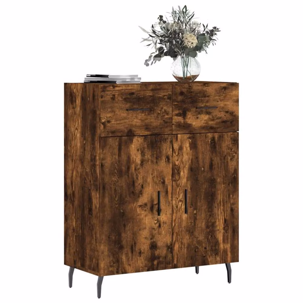 Berkfield Home Modern Smoked Oak Sideboard in Brown, W/D/H: 69.5 x 34 x 90 cm – 3