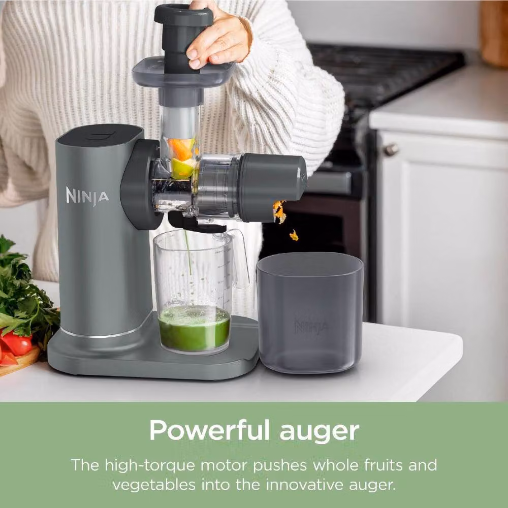 Ninja 3-in-1 Cold Press Slow Juicer with Slice and Shred Blades in Black or Grey JC152UK – 4