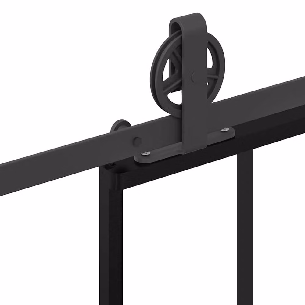 Berkfield Home Sliding Door with Hardware Set, Black ESG Glass and Aluminium, W: 102 cm, H: 205 cm – 3