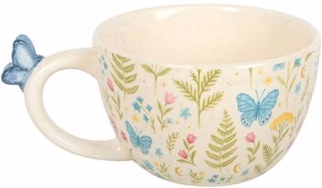 Something Different Luna Bloom Floral Ceramic Mug in White