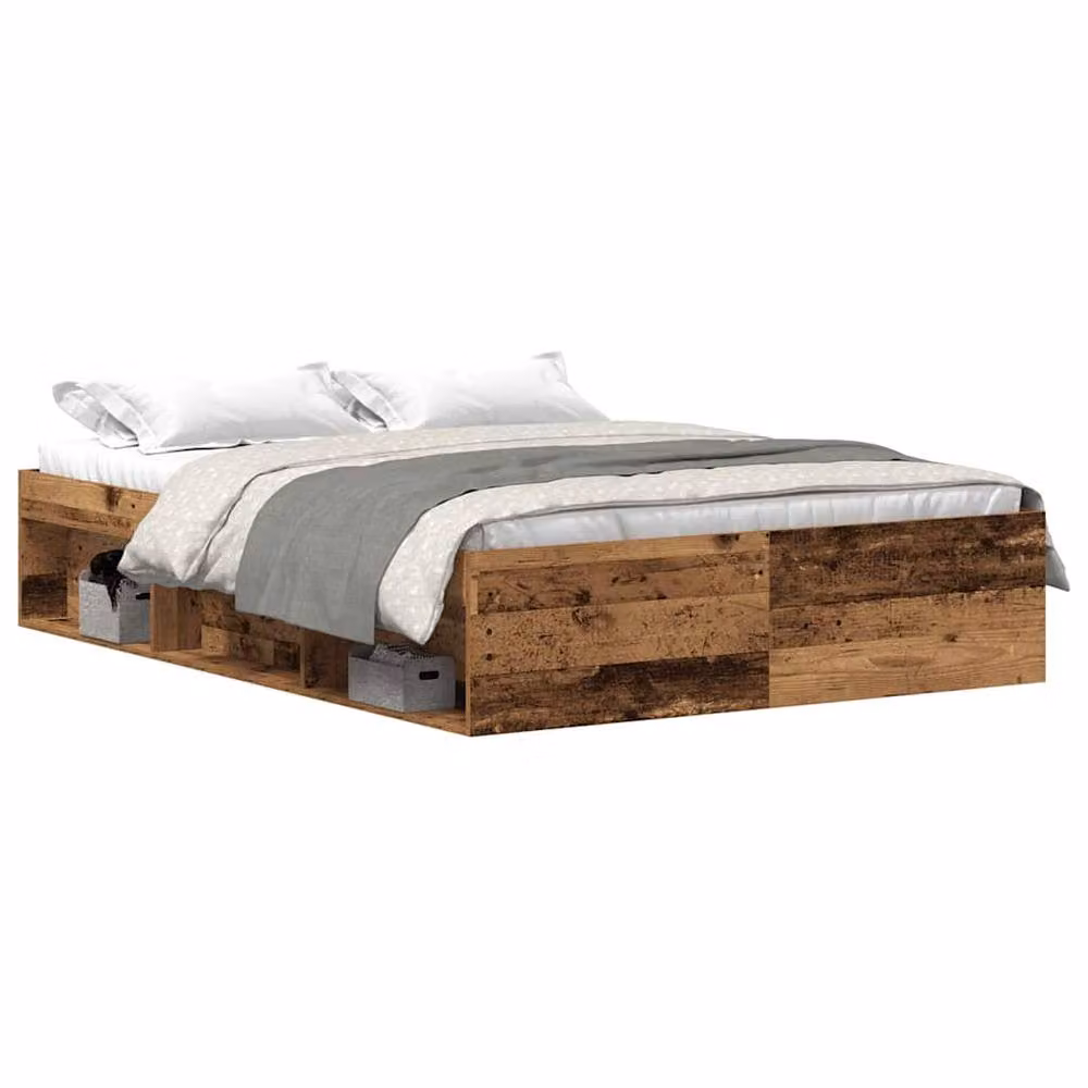 Berkfield Home Rustic Brown Bed Frame with Drawers, W/D/H: 140 x 190 cm – 2