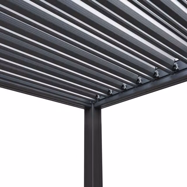 Monster Shop Grey Aluminium Pergola with 2 Side Panels, 300 cm