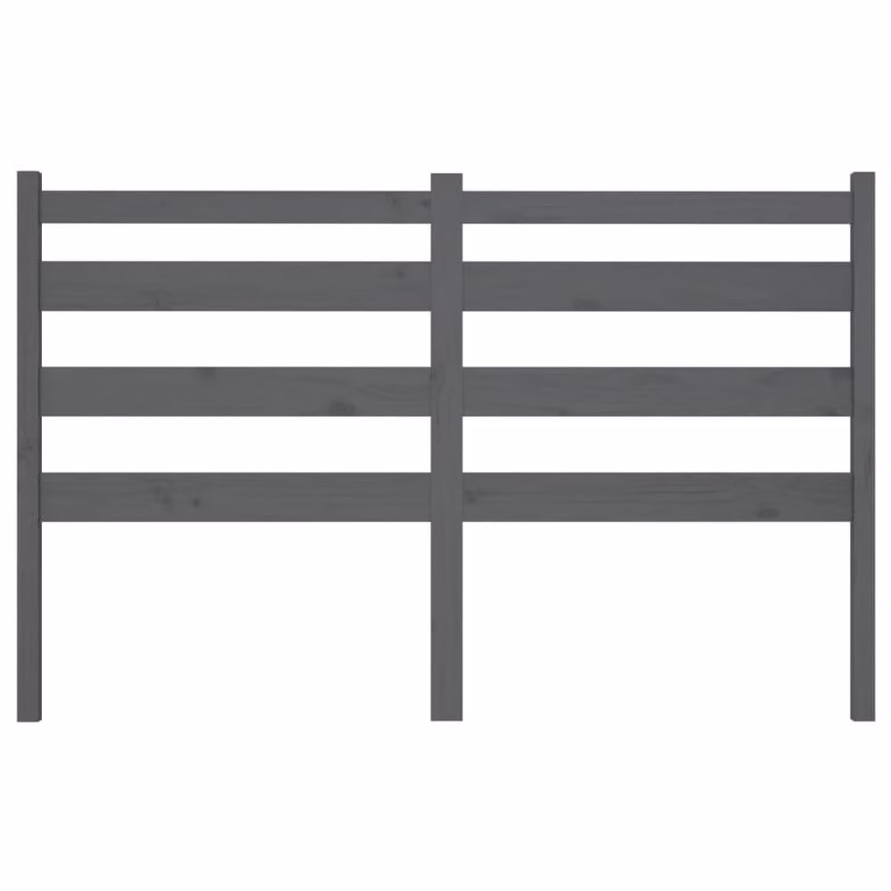 Berkfield Home Grey Rustic Solid Pine Wood Bed Headboard W: 126 cm, D: 4 cm, H: 100 cm – 3