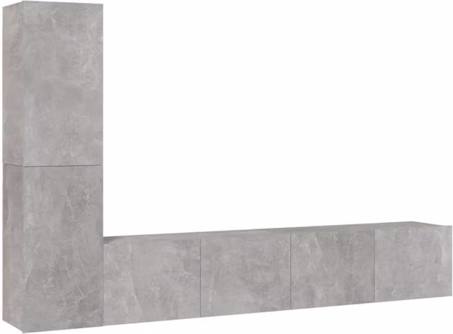 Berkfield Home 4 Piece Concrete Grey Engineered Wood TV Cabinet Set