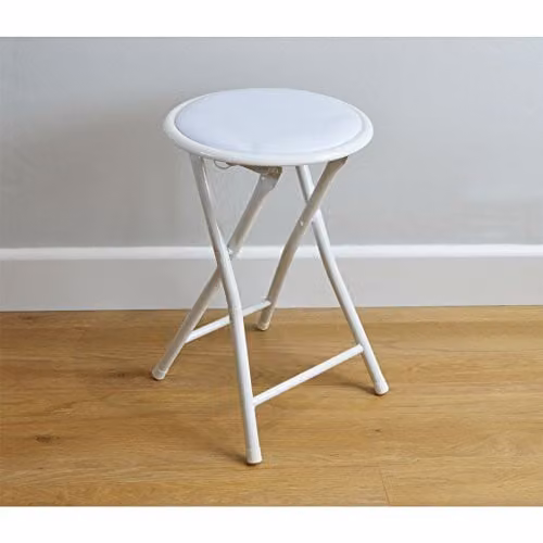 Harbour Housewares White Padded Folding Stools, Pack of 4 – 2