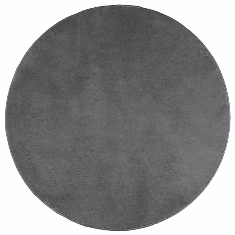 Berkfield Home OVIEDO Round Short Pile Rug in Anthracite and Black, Diameter: 200 cm
