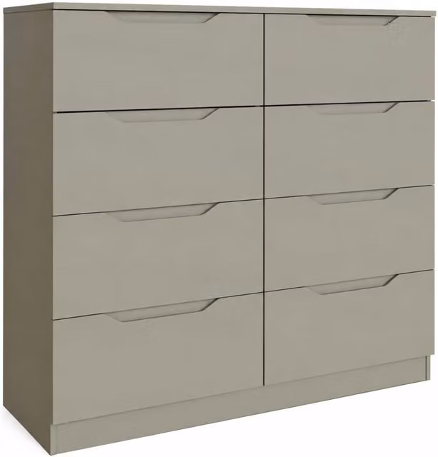 Underfoot Modern 8 Drawer Chest of Drawers in Sage Green Oak Finish
