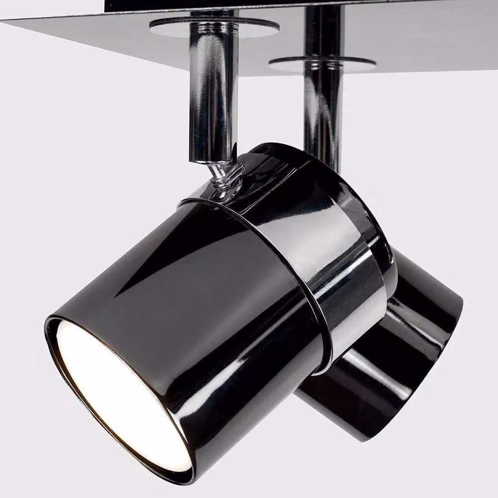 ValueLights Rosie 6 Way Black Ceiling Bar Spotlight with Adjustable GU10 Halogen Lamps – 3
