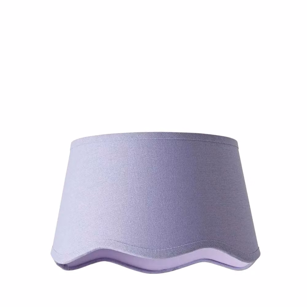 ValueLights Mabel Small Scallop Edge Linen Lamp Shade in Lilac, Diameter: 20 cm – 4