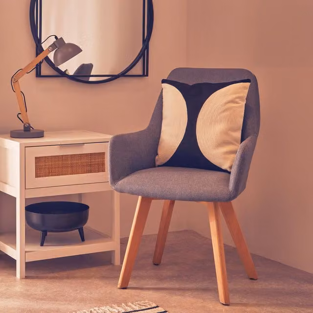 Orsina Stockholm Leisure Chair in Grey with Lacquered Beech Wood – 2