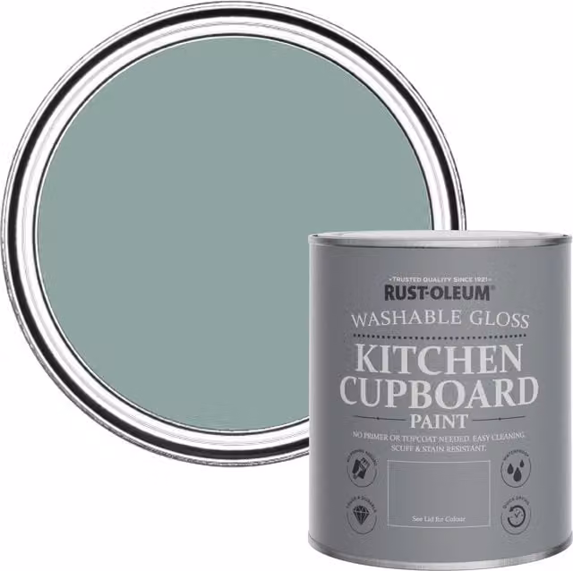 Rust-Oleum Kitchen Cupboard Paint in Gloss Finish, Blue, 0.75 l