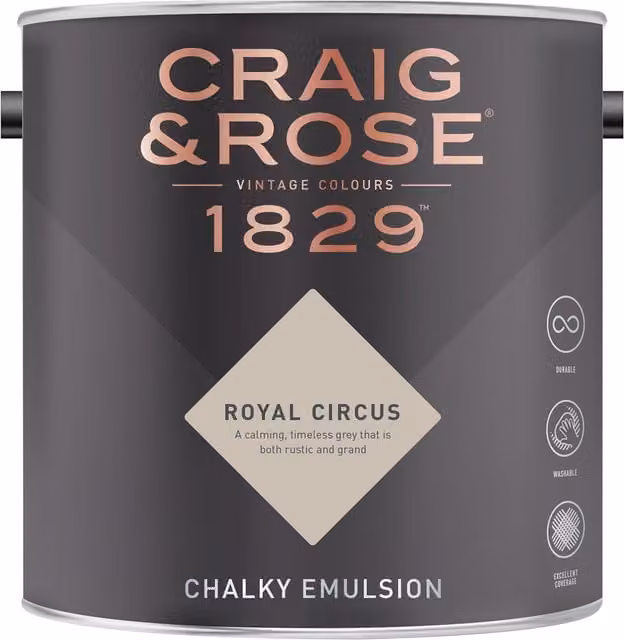 Craig and Rose Royal Circus Chalky Matt Water Based Emulsion in Grey