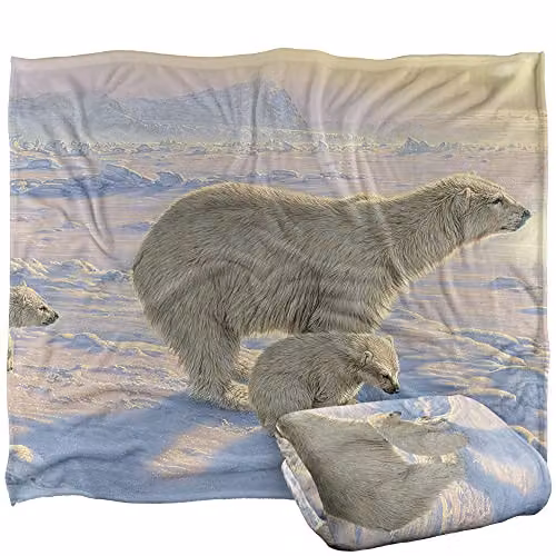 Trevco Wild Wings On The Edge 2 Silky Touch Super Soft Fleece Throw Blanket in White, W/D/H: 152 x 127 cm