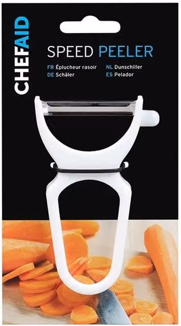 Chef Aid Speed Peeler in Silver, White and Multicolour with Stainless Steel and Plastic