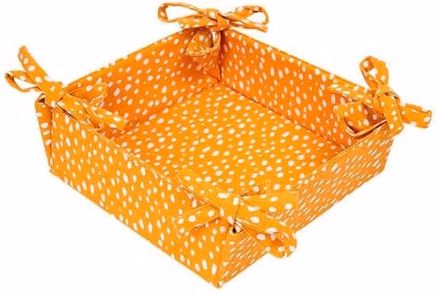 dexam Sintra Cotton Spotted Bread Basket in Yellow and Multicolour