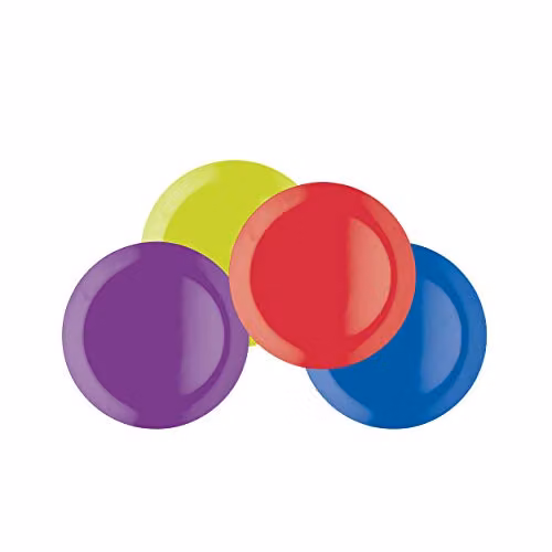 Colourworks Melamine Snack Plates, Multi-Colour, Set of Four, Diameter: 23 cm