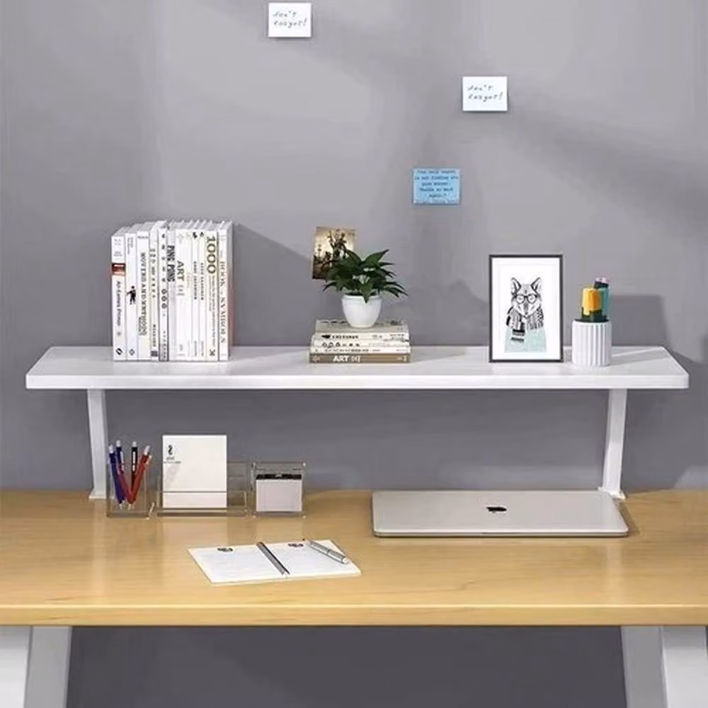 FLAVORA White Clip-On Desk Monitor Shelf in MDF – 2