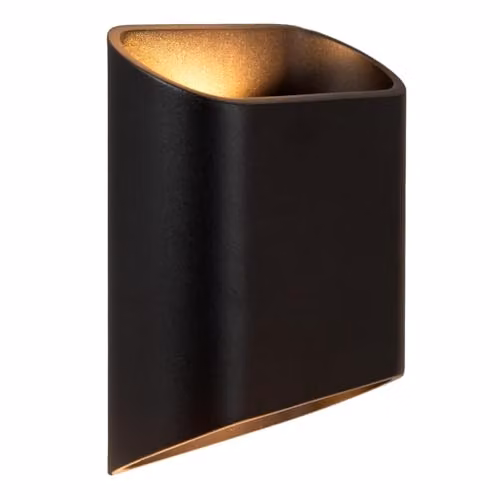 Lucide Atila Black Aluminium LED Dimmable Up and Down Wall Light for Indoor and Outdoor Use, IP65, Warm White 2700K – 3
