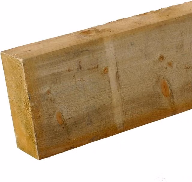 Snowdon Timber Rough Sawn Treated Softwood, Pack of 4, Natural, W: 4.7 cm, H: 10 cm, L: 240 cm