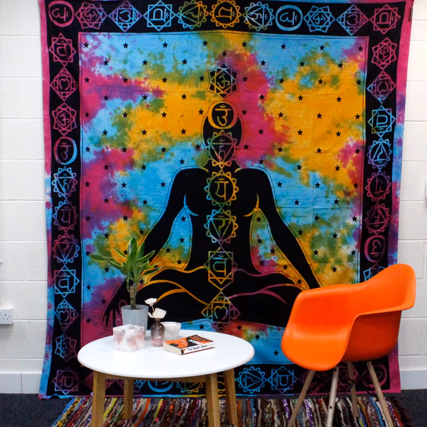 KDMD Chakra Buddha Double Cotton Bedspread and Wall Hanging Set in Multicolour – 3