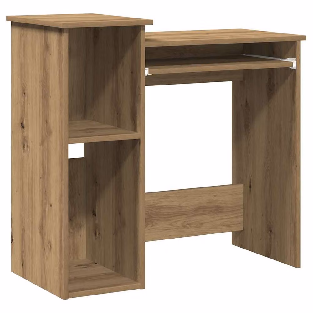 Berkfield Home Artisan Oak Decorative Writing Desk with Shelves in Brown, W/D/H: 84 x 40 x 78 cm – 3