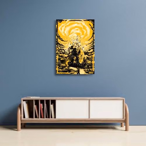 FaNaTtik Abstract Graphic Paper Poster in Orange and Yellow, W: 29.7 cm, H: 29.5 cm – 2