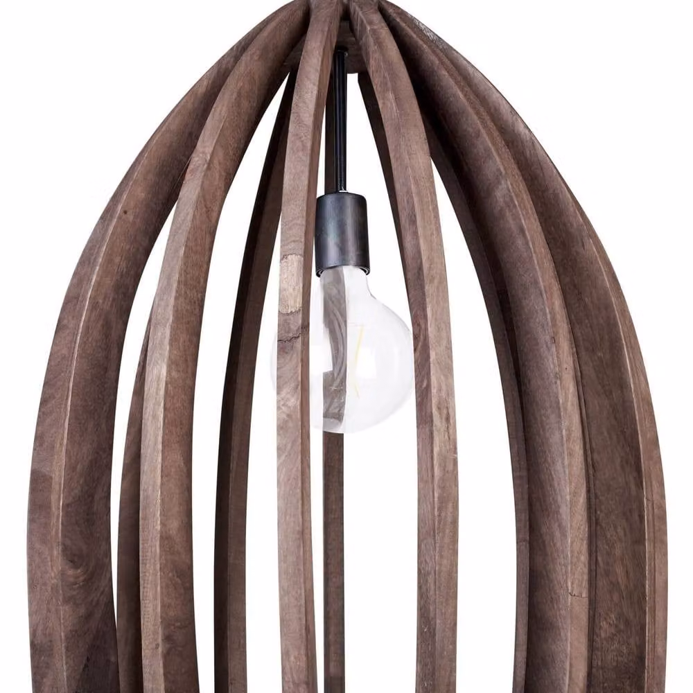 Wyld and Coco Brown Mango Wood Pendant Lamp – 2