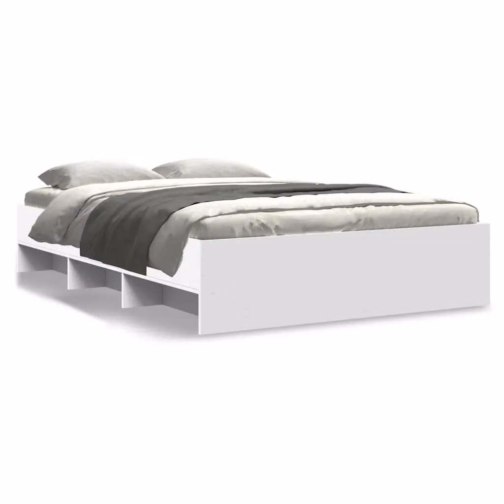 Berkfield Home Small Double Bed Frame in White, Engineered Wood, W/D/H: 120 x 190 cm – 2