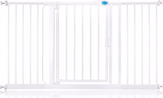 Bettacare White Auto Close Stair Gate, No-Drill Extendable Swing Door, Width: 147 cm - 154 cm
