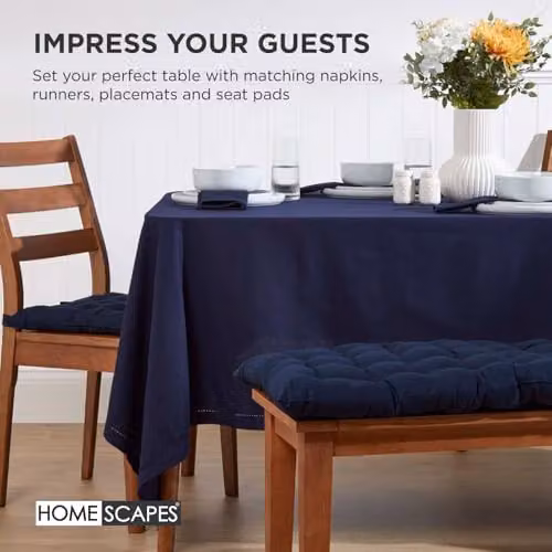 Homescapes Blue Cotton Garden Bench Cushion, W: 108 cm, D: 42 cm – 6