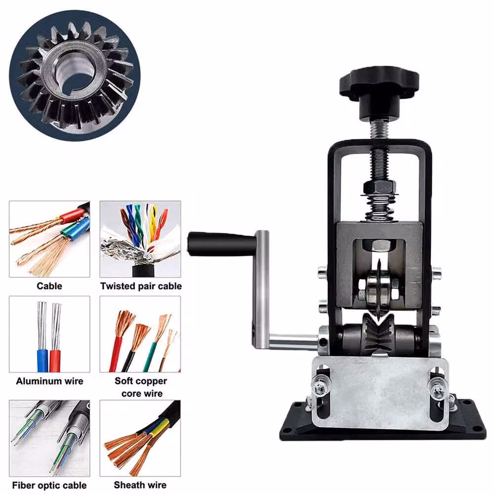 VOGREX Hand Crank Wire Stripper Machine in Black – 3