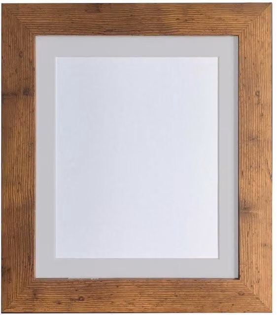 Frames & Mirrors 4U Metro Vintage Wood Frame in Walnut with Light Grey Mount, Image Size: 45 x 30 cm – 1