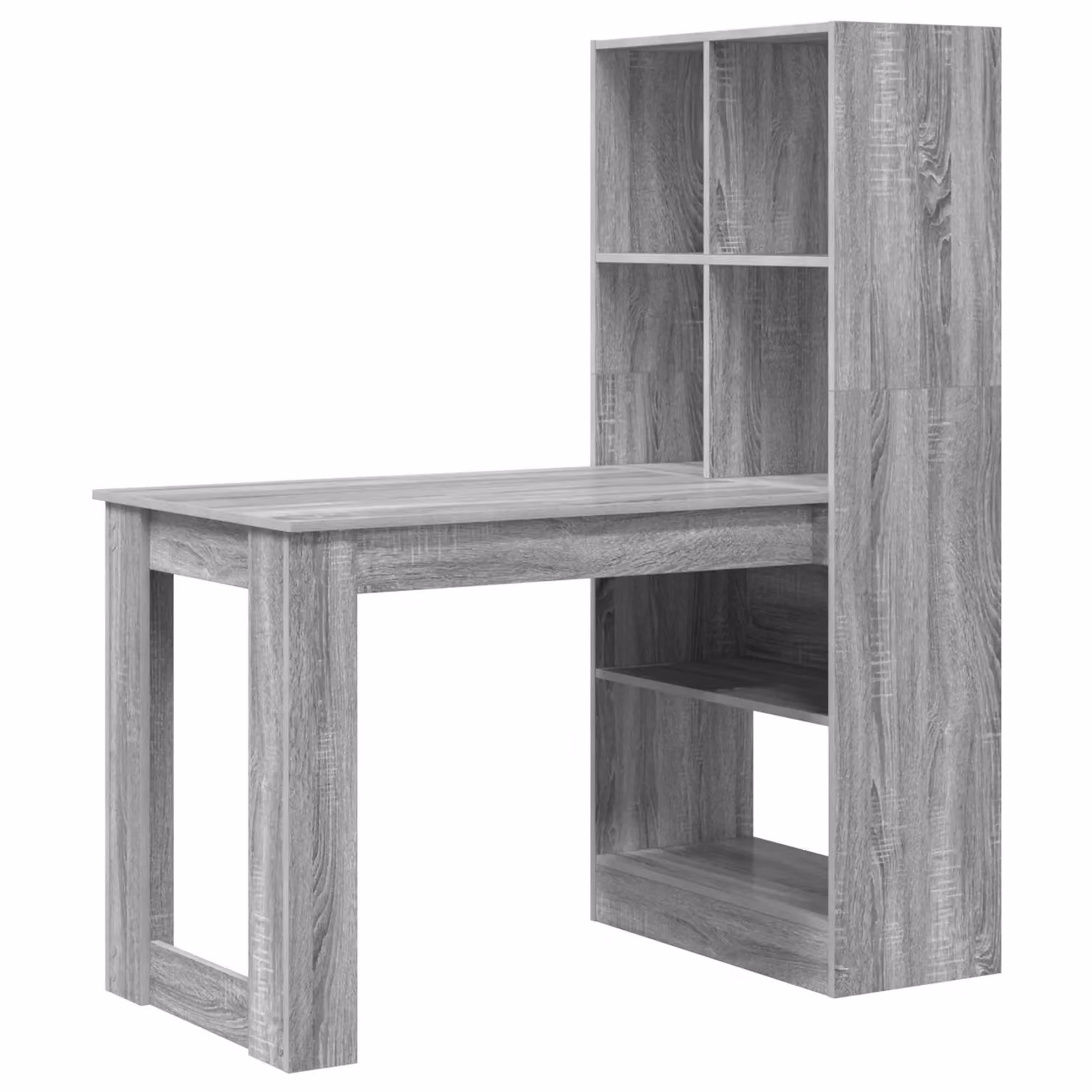 Berkfield Home Modern Writing Desk with Storage Shelf in Grey Sonoma, W/D/H: 122 x 67 x 145 cm – 2