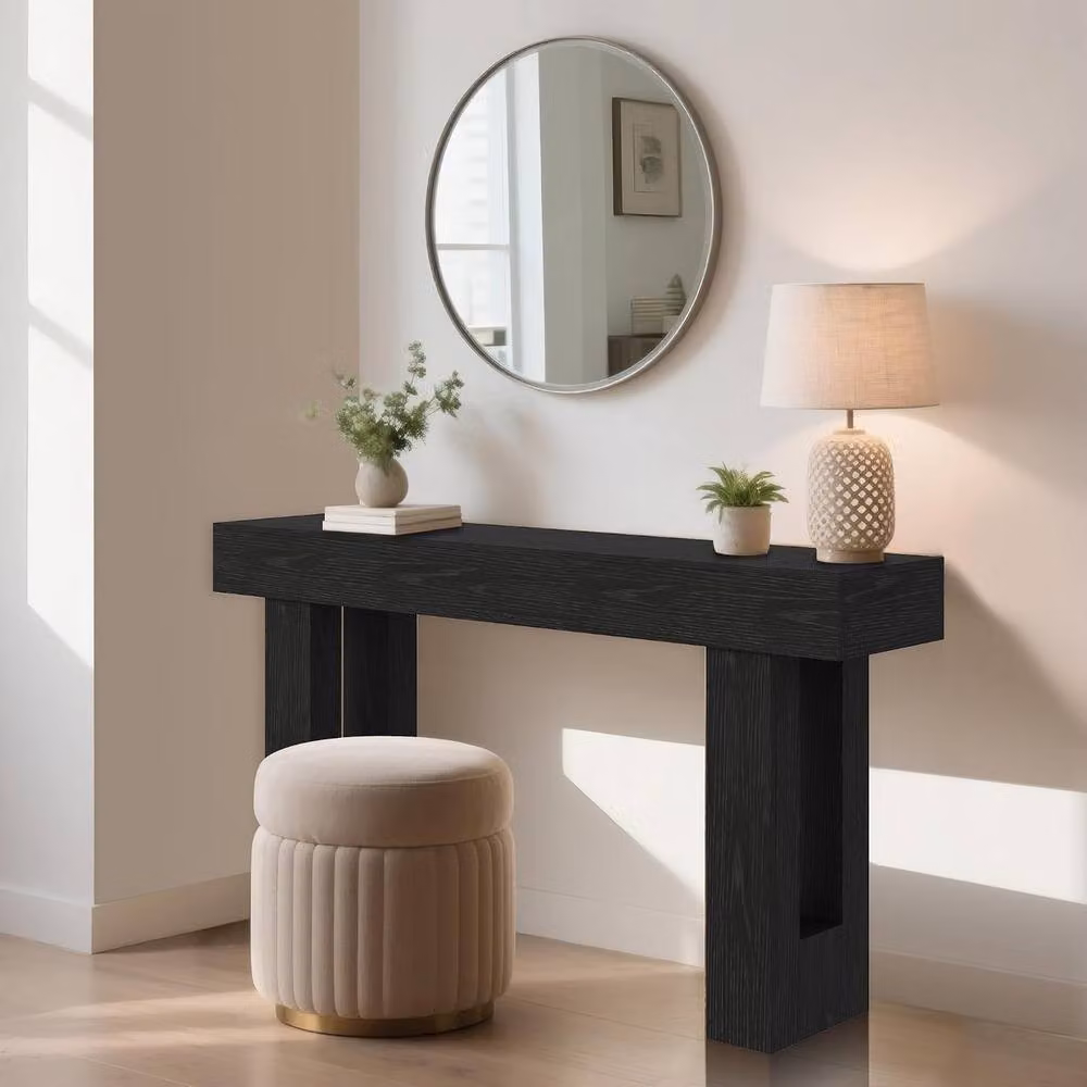 London Boutique Black Wood Console Table, W: 160 cm – 3
