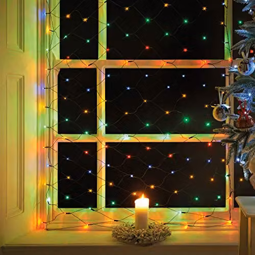 The Christmas Workshop 180 LED Multi-Colour Christmas Net Lights, W: 1.8 m, H: 1.2 m – 7