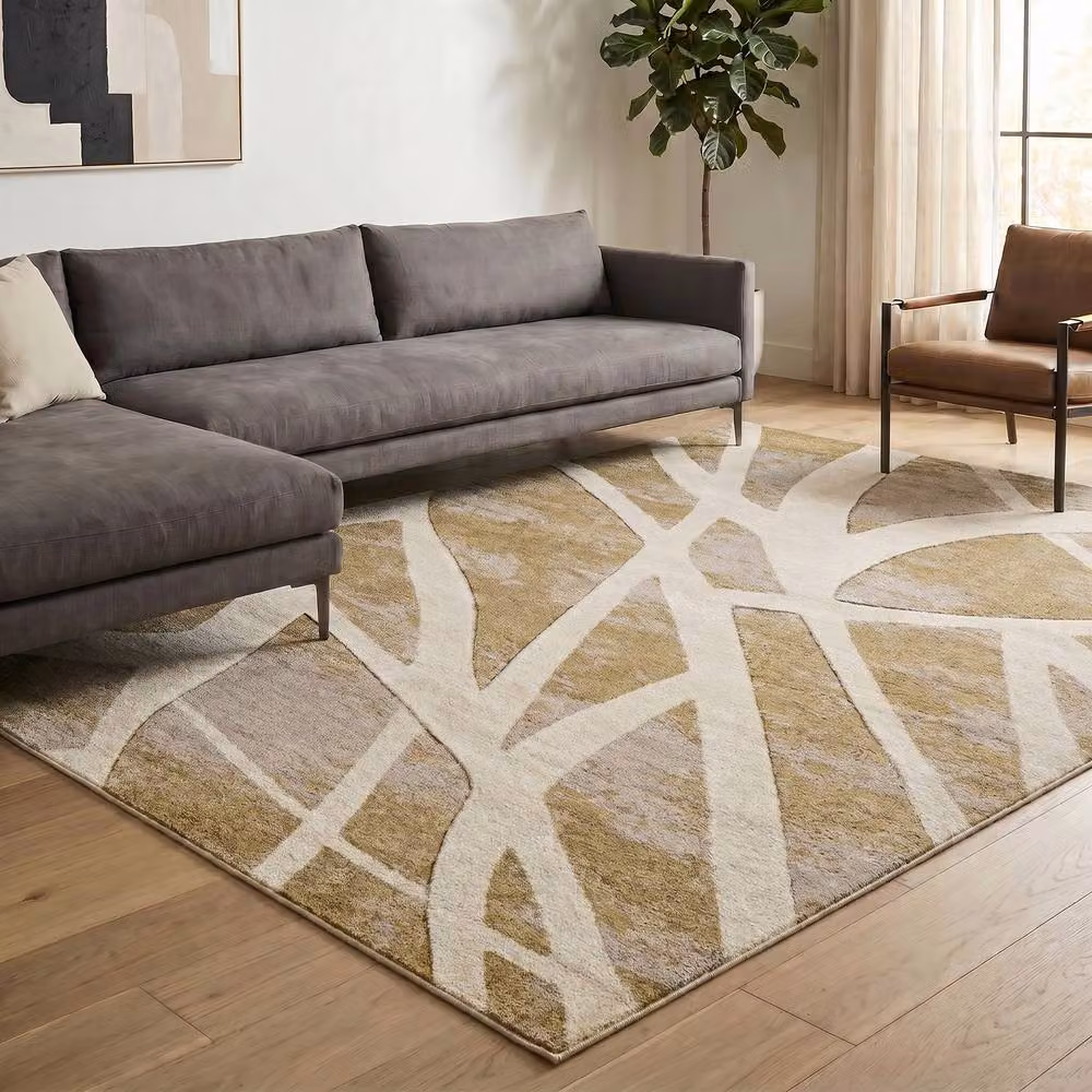 Desire Rugs Santiago Modern Geometric Patterned Carved Area Rug in Pale Green, W: 160 cm, D: 230 cm – 3