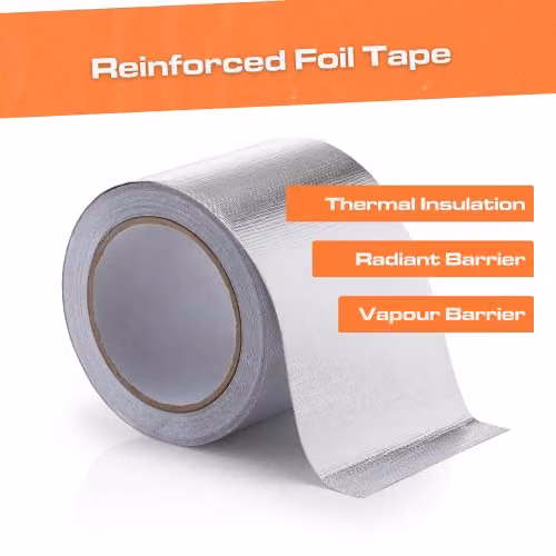 SuperFOIL Silver Reinforced Reflective Aluminium Composite Peel and Stick Foil Tape, W: 100 mm, L: 20 m – 2