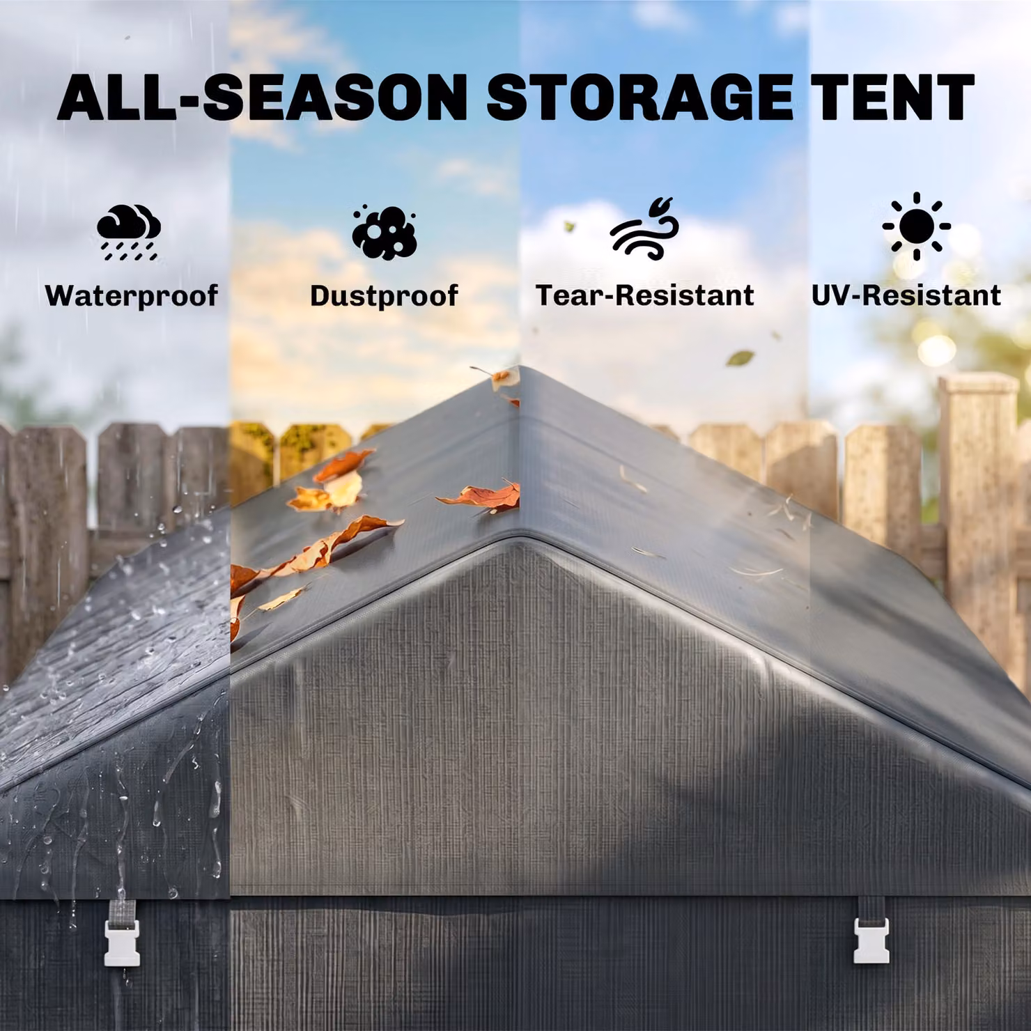 Outsunny Garden Storage Shed Tent with Accessories, Dark Grey, W: 220 cm, D: 160 cm, H: 172 cm – 3