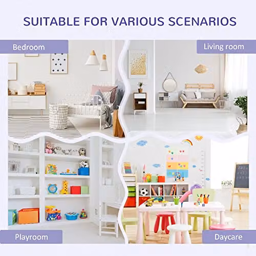 HOMCOM Grey Kids Bookcase and Toy Storage Cabinet for Children's Rooms and Living Rooms – 4