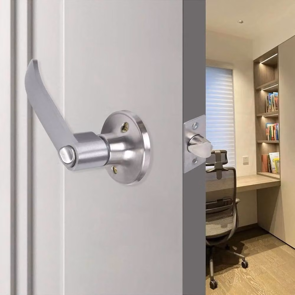 NESTLUNE Three-Handle Home Entry Lever Door Lock in Silver – 2