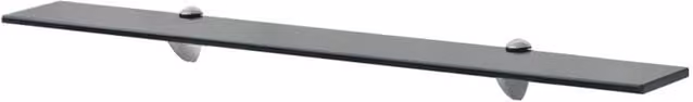 Berkfield Home Black Glass Floating Shelves, 2 Pack, W: 80 cm, D: 10 cm